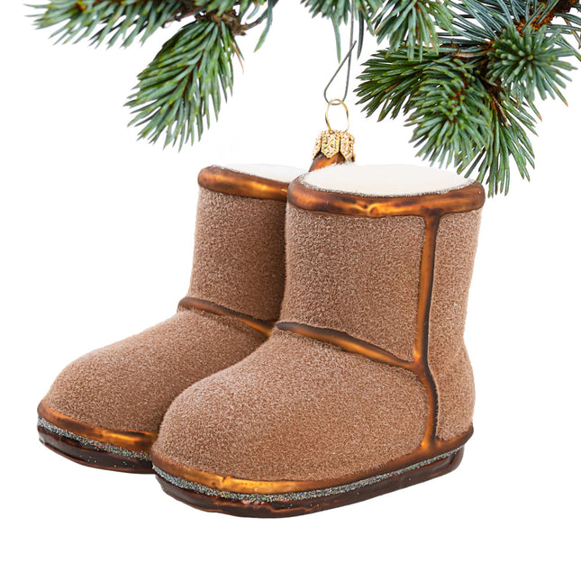 engraved personalized sheepskin boots christmas ornament – Christmas ornament, holiday tree decoration or gift