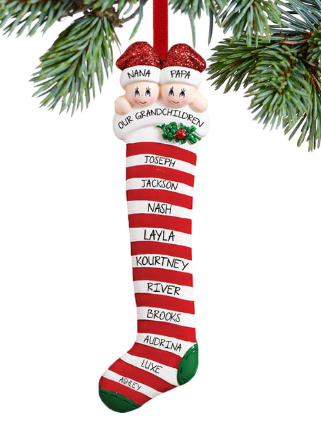 Candy Cane Stocking Ornament  by RUDOLPH AND ME Ornament