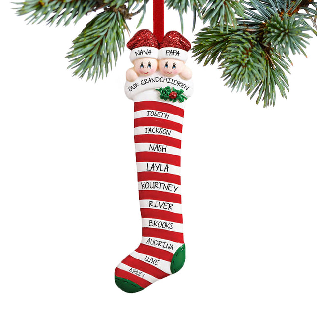 custom personalized candy cane stocking christmas ornament – Christmas ornament, holiday tree decoration or gift