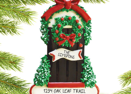 keepsake personalized wintery door christmas ornament – Christmas ornament, holiday tree decoration or gift