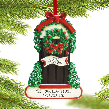 keepsake personalized wintery door christmas ornament – Christmas ornament, holiday tree decoration or gift