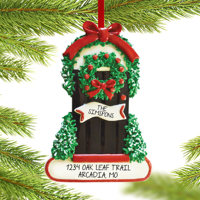 keepsake personalized wintery door christmas ornament – Christmas ornament, holiday tree decoration or gift