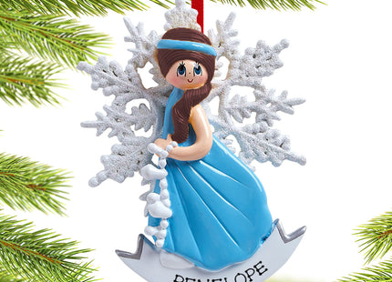 custom personalized snow princess christmas ornament – Christmas ornament, holiday tree decoration or gift