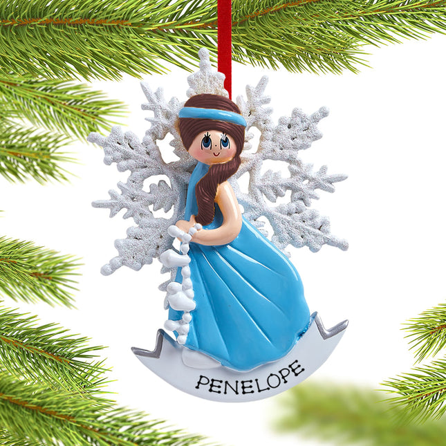 custom personalized snow princess christmas ornament – Christmas ornament, holiday tree decoration or gift