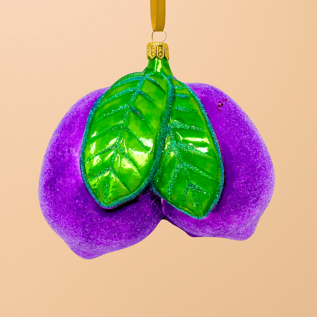 Amalfi Plum Cluster Polish Glass Ornament