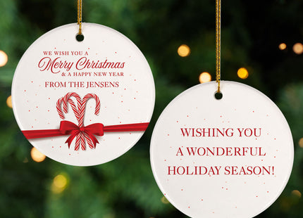 engraved personalized wishing you a merry christmas christmas ornament – Christmas ornament, holiday tree decoration or gift