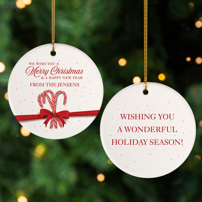 engraved personalized wishing you a merry christmas christmas ornament – Christmas ornament, holiday tree decoration or gift