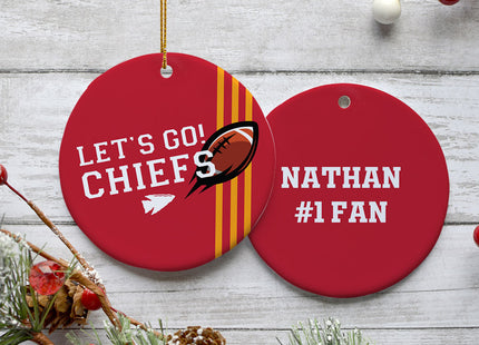 decorative personalized let's go! chiefs christmas ornament – Christmas ornament, holiday tree decoration or gift
