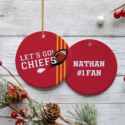 decorative personalized let's go! chiefs christmas ornament – Christmas ornament, holiday tree decoration or gift