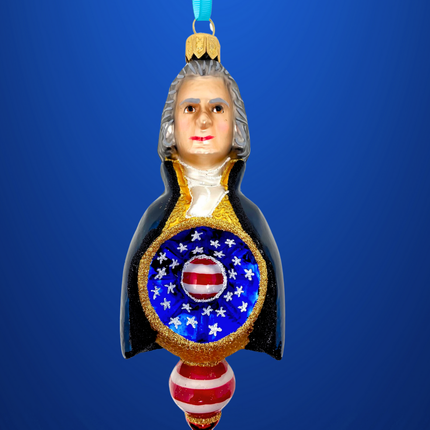 Thomas Jefferson Reflector Glass Ornament