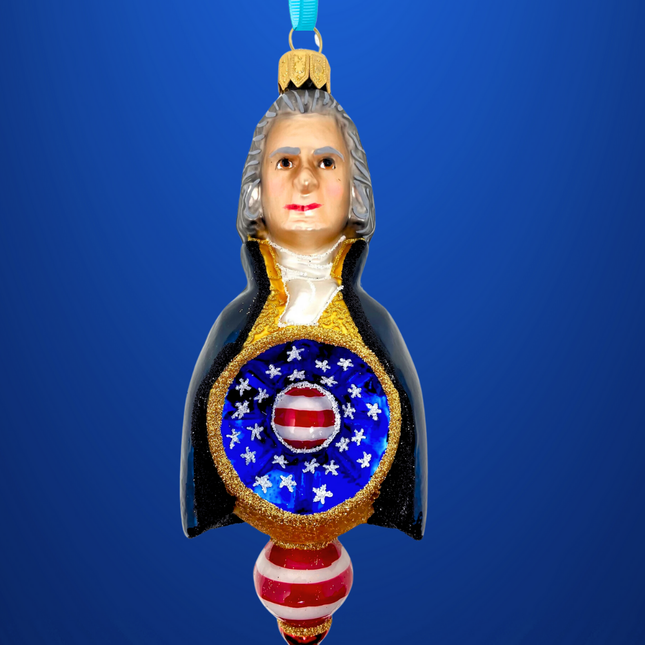 Thomas Jefferson Reflector Glass Ornament