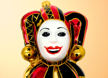 Harlequin Court Jester Glass Ornament