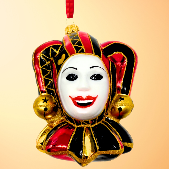 Harlequin Court Jester Glass Ornament