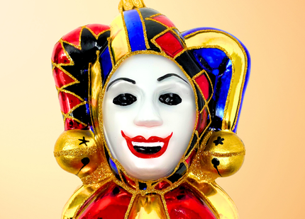 Venetian Court Jester Glass Ornament