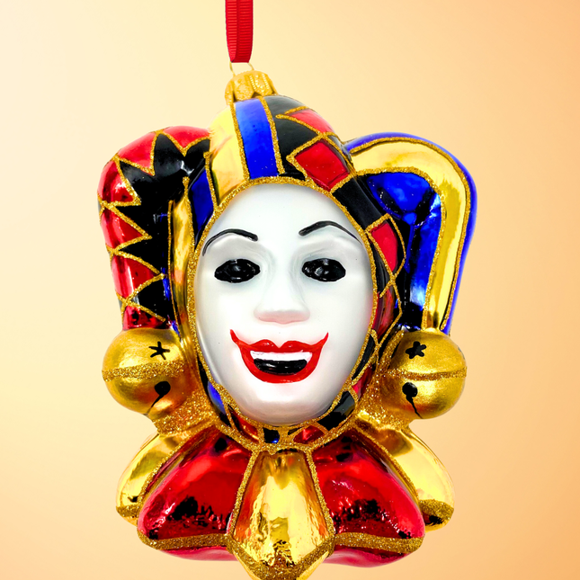 Venetian Court Jester Glass Ornament