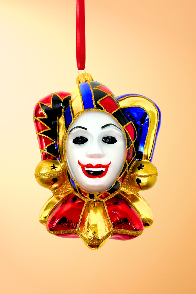 Venetian Court Jester Glass Ornament