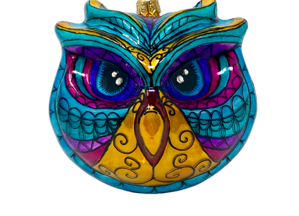 Jewel Owl Polish Glass Ornament