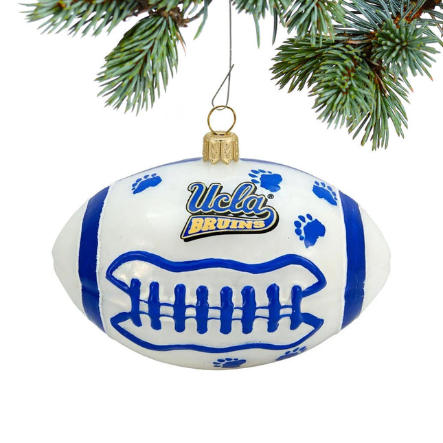 UCLA Football Glass Christmas Ornament