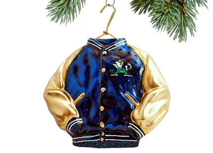 keepsake glass notre dame varsity jacket christmas ornament – Christmas ornament, holiday tree decoration or gift