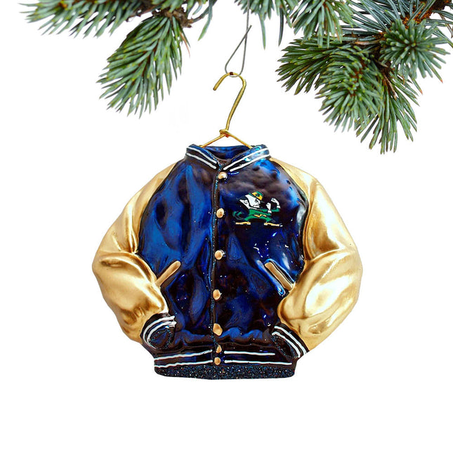 keepsake glass notre dame varsity jacket christmas ornament – Christmas ornament, holiday tree decoration or gift