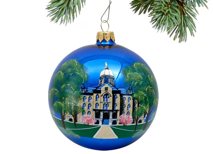 engraved glass notre dame campus round ball christmas ornament – Christmas ornament, holiday tree decoration or gift