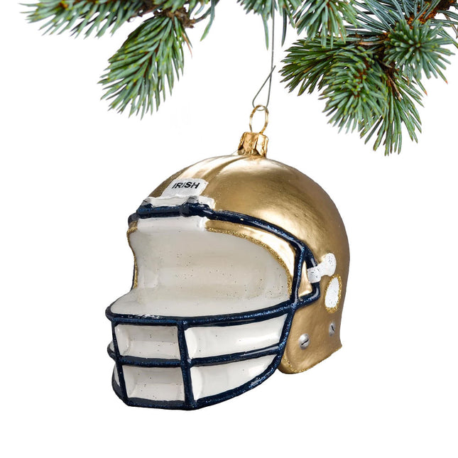 Notre Dame Helmet Glass Christmas Ornament