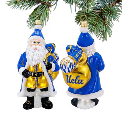UCLA Collegiate Santa Glass Christmas Ornament