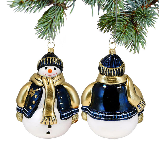 engraved glass notre dame collegiate chubby snowman christmas ornament – Christmas ornament, holiday tree decoration or gift