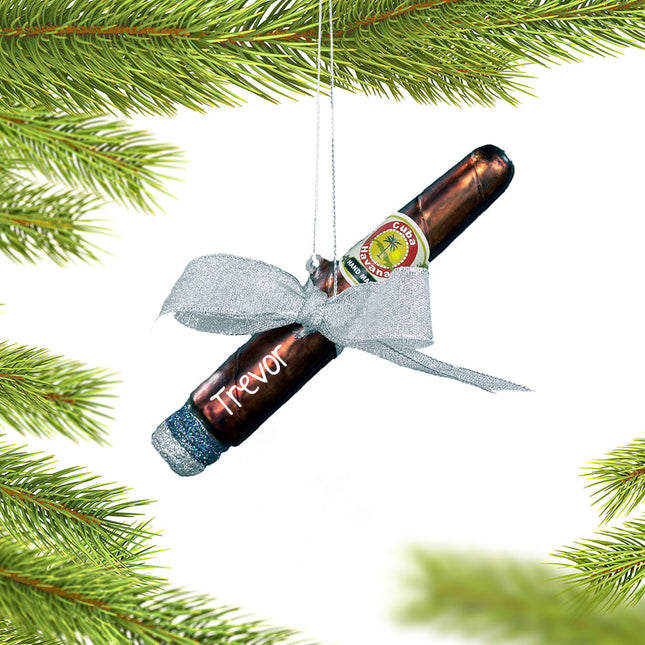custom personalized cigar christmas ornament – Christmas ornament, holiday tree decoration or gift