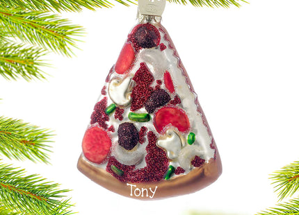 holiday personalized pizza christmas ornament – Christmas ornament, holiday tree decoration or gift
