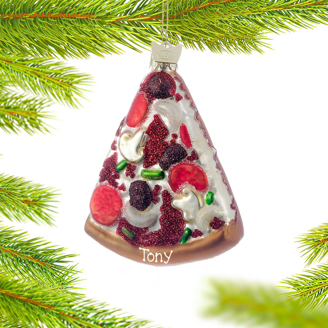 holiday personalized pizza christmas ornament – Christmas ornament, holiday tree decoration or gift