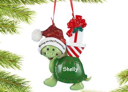 engraved personalized turtle christmas ornament – Christmas ornament, holiday tree decoration or gift