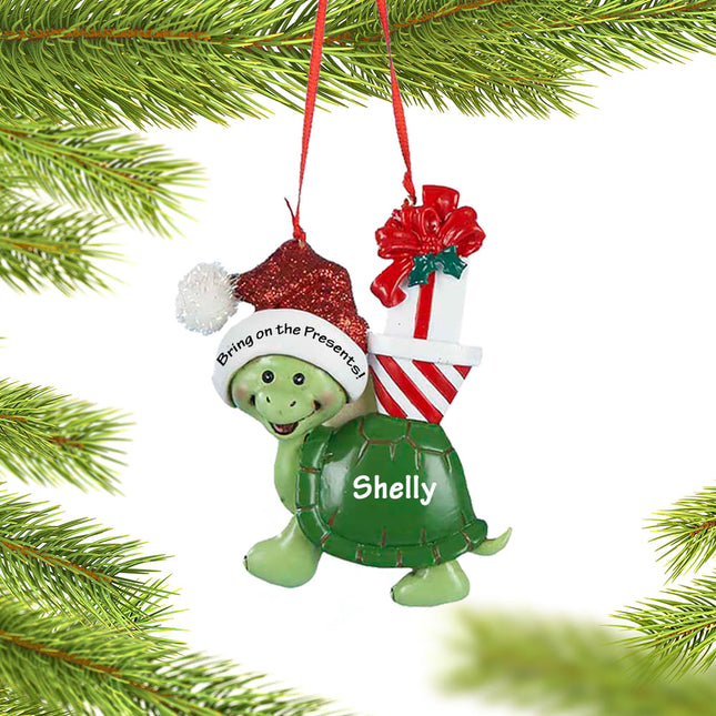 engraved personalized turtle christmas ornament – Christmas ornament, holiday tree decoration or gift