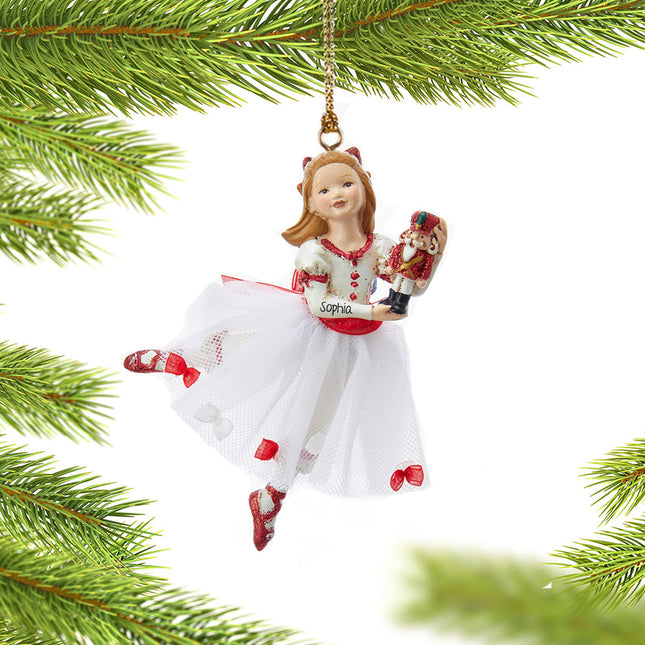 decorative personalized clara with her nutcracker christmas ornament – Christmas ornament, holiday tree decoration or gift
