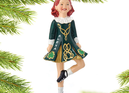 engraved personalized irish dancer in traditional irish dress christmas ornament – Christmas ornament, holiday tree decoratio