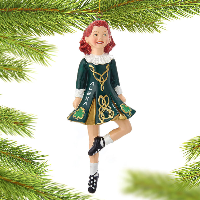 engraved personalized irish dancer in traditional irish dress christmas ornament – Christmas ornament, holiday tree decoratio