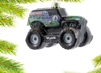 decorative personalized monster jam grave digger monster truck christmas ornament – Christmas ornament, holiday tree decorati
