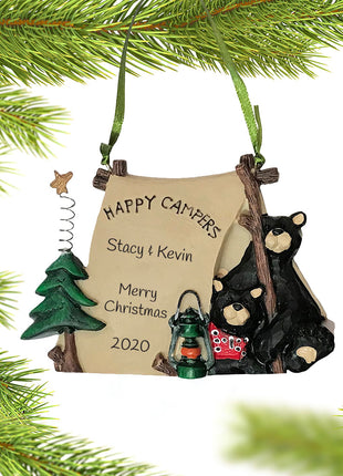 Happy Campers Bears in Tent Ornament  by KURT ADLER Ornament