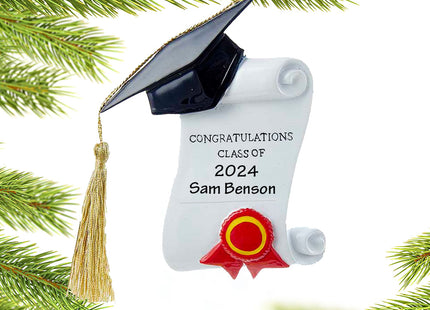 holiday personalized graduation diploma christmas ornament – Christmas ornament, holiday tree decoration or gift