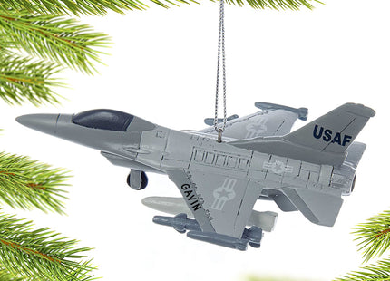 holiday personalized air force jet christmas ornament – Christmas ornament, holiday tree decoration or gift