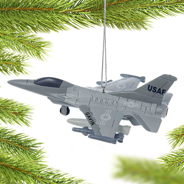 holiday personalized air force jet christmas ornament – Christmas ornament, holiday tree decoration or gift