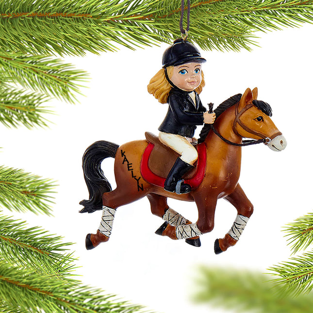 Young Equestrian Horse Rider Personalized Ornament