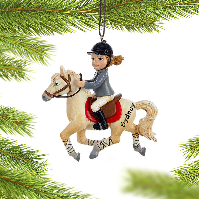 Young Equestrian Horse Rider Personalized Ornament