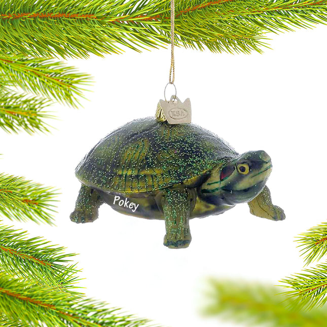 decorative personalized land turtle christmas ornament – Christmas ornament, holiday tree decoration or gift