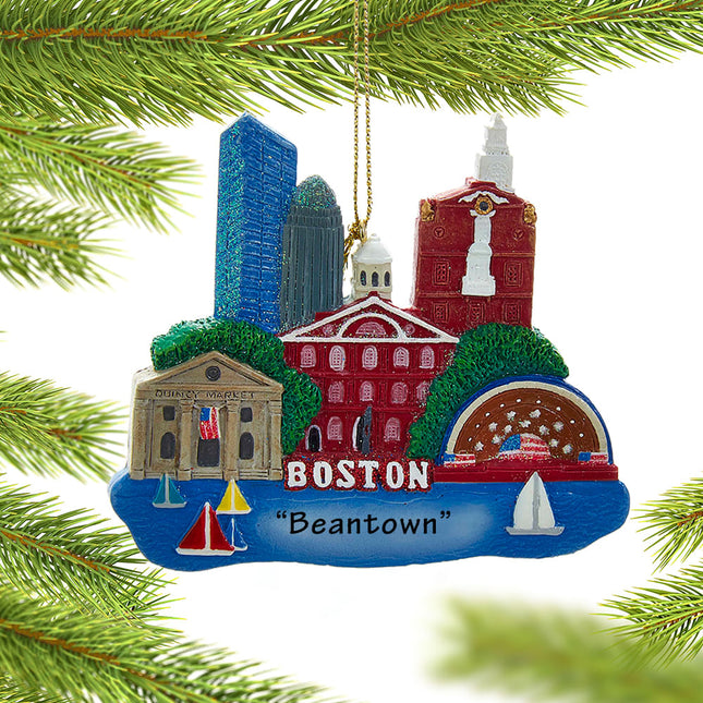 personalized personalized boston scene christmas ornament – Christmas ornament, holiday tree decoration or gift