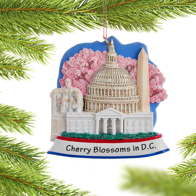 custom personalized washington d.c. scene christmas ornament – Christmas ornament, holiday tree decoration or gift