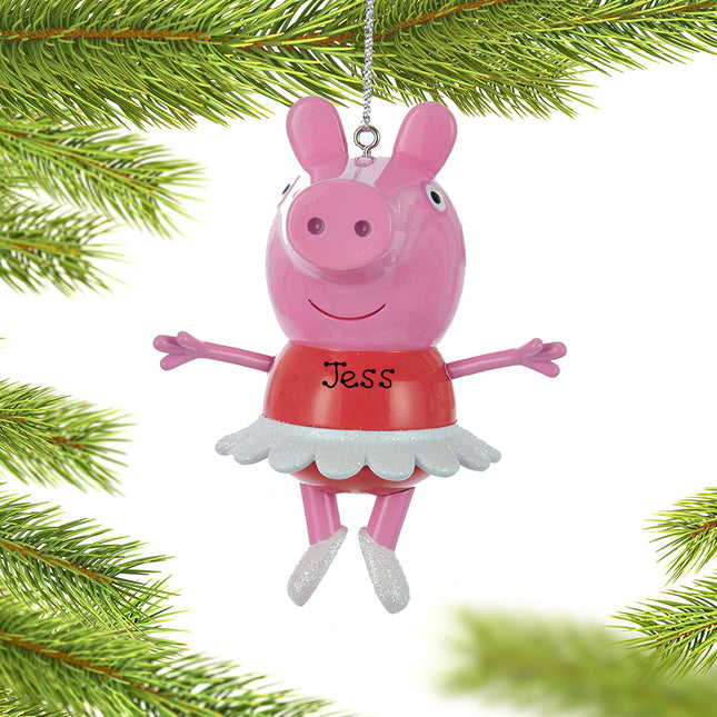 engraved personalized peppa pig ballerina christmas ornament – Christmas ornament, holiday tree decoration or gift