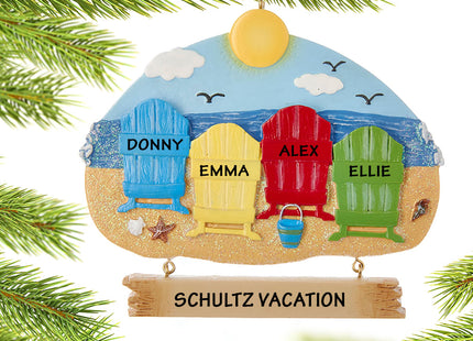 keepsake personalized adirondack beach chairs 4 christmas ornament – Christmas ornament, holiday tree decoration or gift