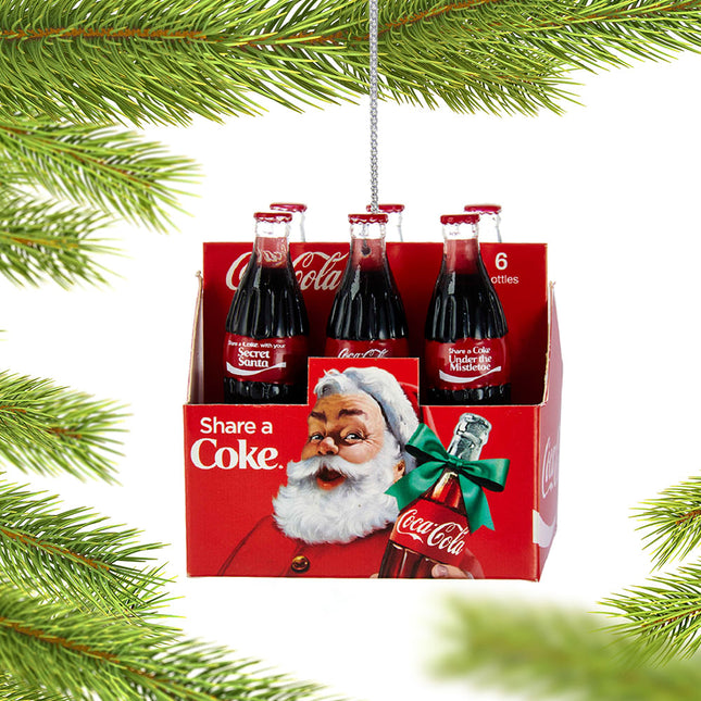 engraved personalized coca-cola six pack of bottles christmas ornament – Christmas ornament, holiday tree decoration or gift