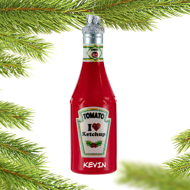 decorative personalized i love ketchup christmas ornament – Christmas ornament, holiday tree decoration or gift